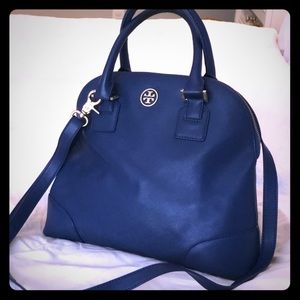 Tory Burch Robinson Middy Satchel - Rich Navy